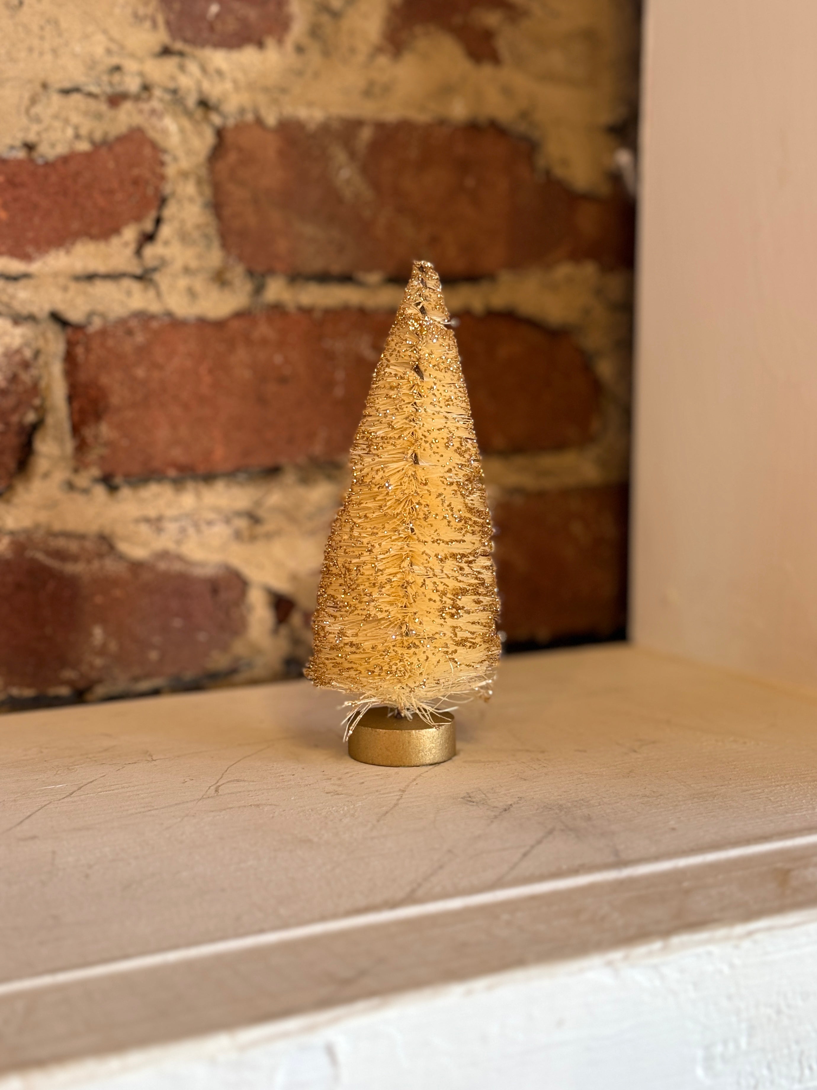 6" WOODLAND GLITTER SISAL TREES (THREE OPTIONS)