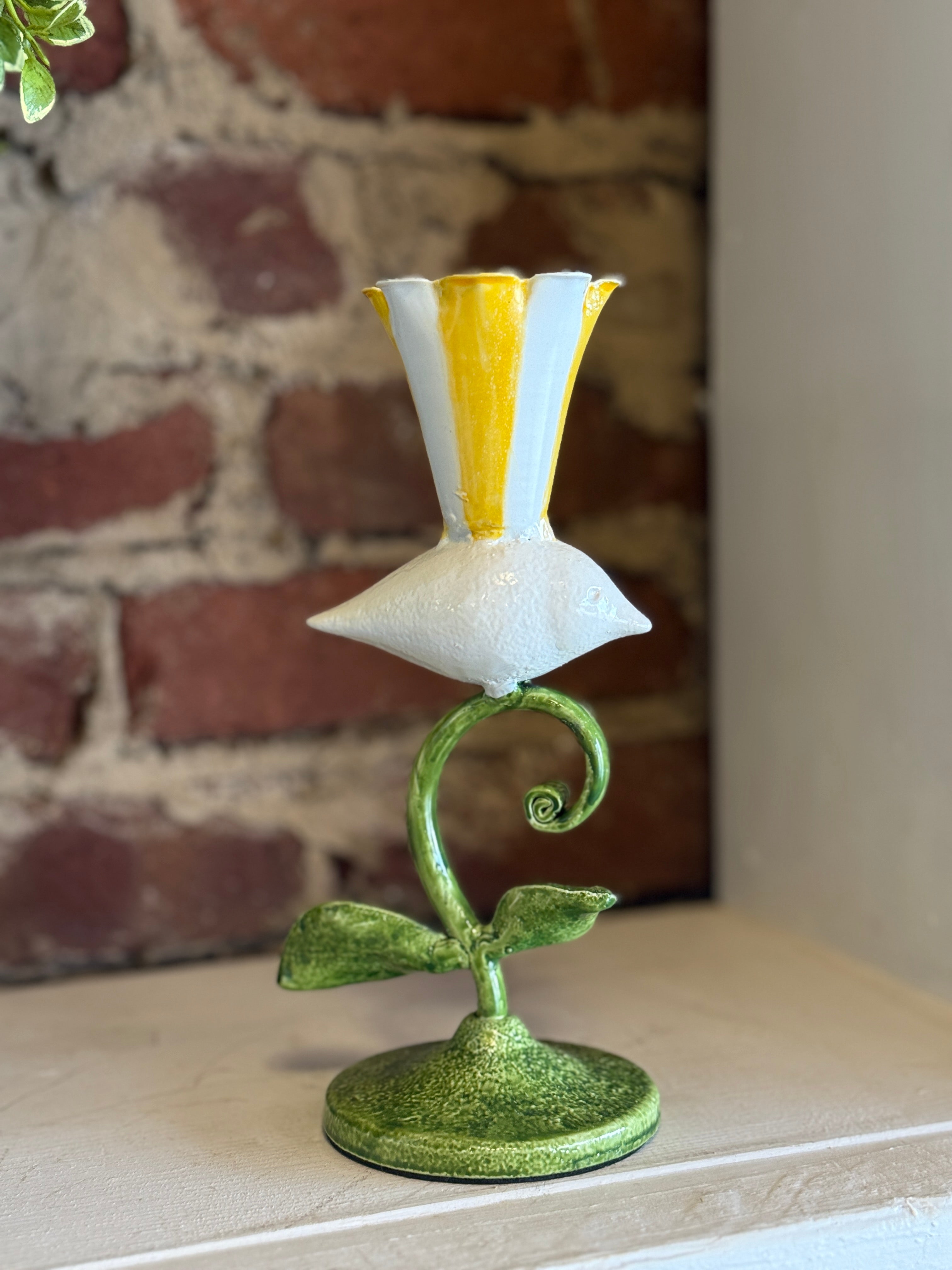 11" Bird on Vine Candlesticks