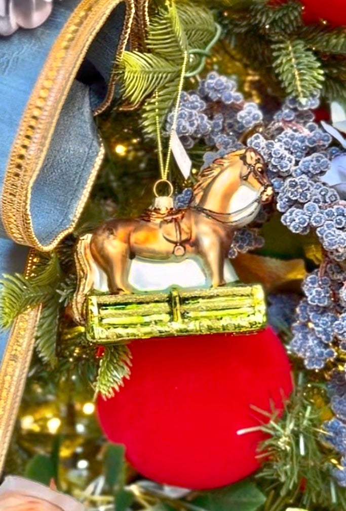 4" GLASS HORSE ORNAMENT