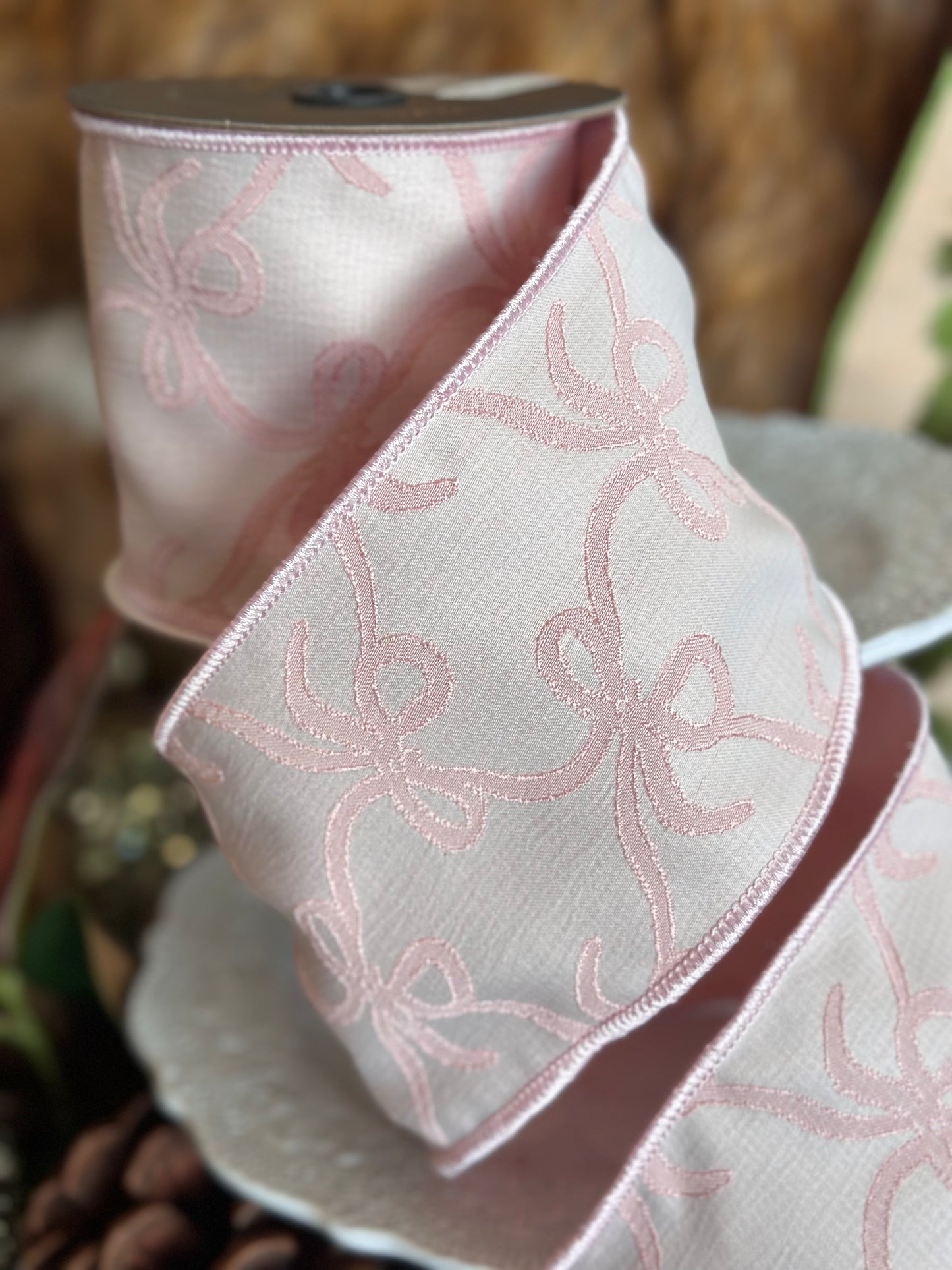 Cottage Loops, Light Pink 4”. 5 yard roll