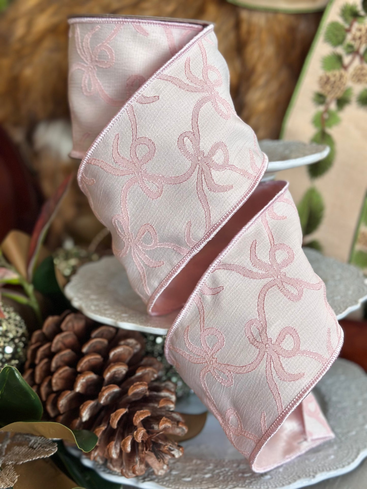 Cottage Loops, Light Pink 4”. 5 yard roll