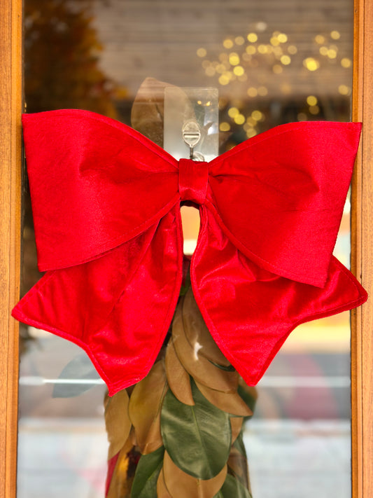 24" OUTDOOR VELVET UV BOW- RED