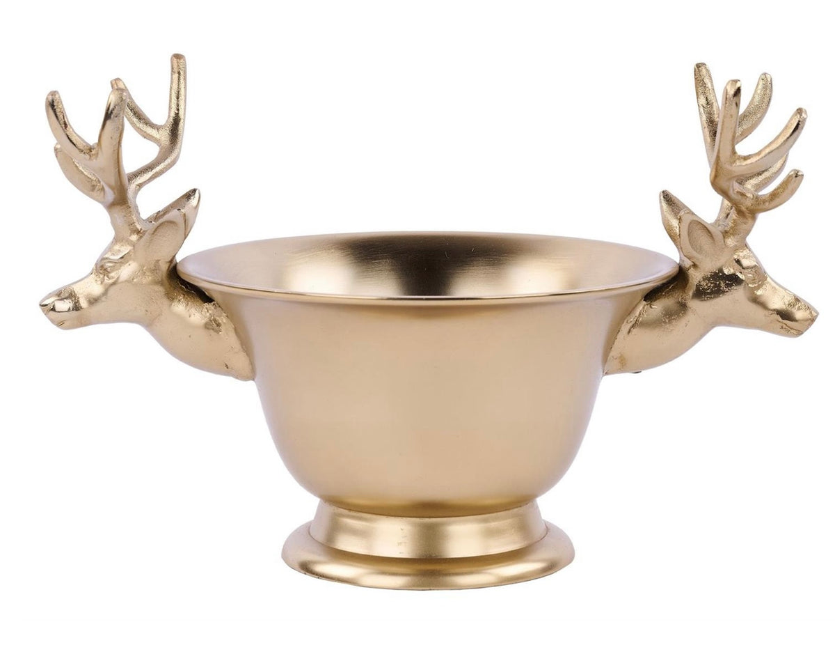 DOUBLE DEER HEAD BOWL, GOLD