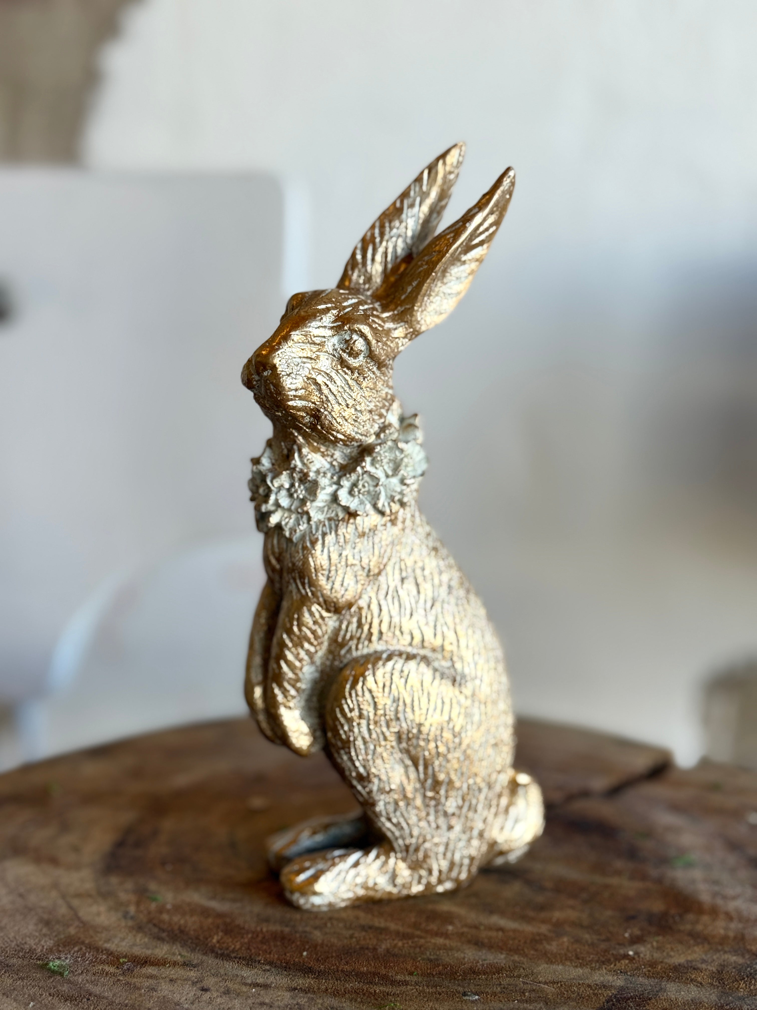 Gold Resin Easter Bunnies (2 Styles)