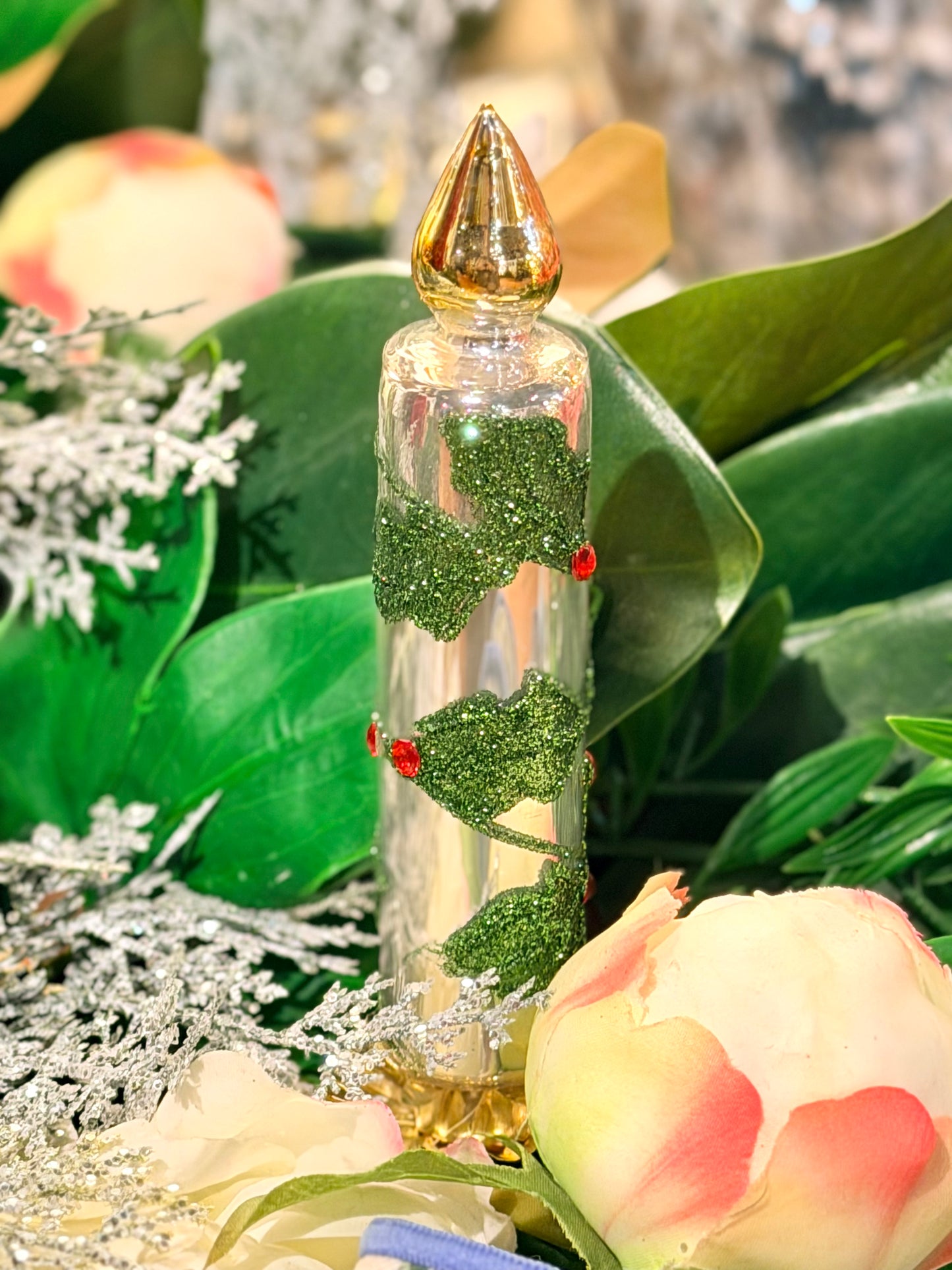 5.5" RETRO GLASS CANDLE CLIP ORNAMENT