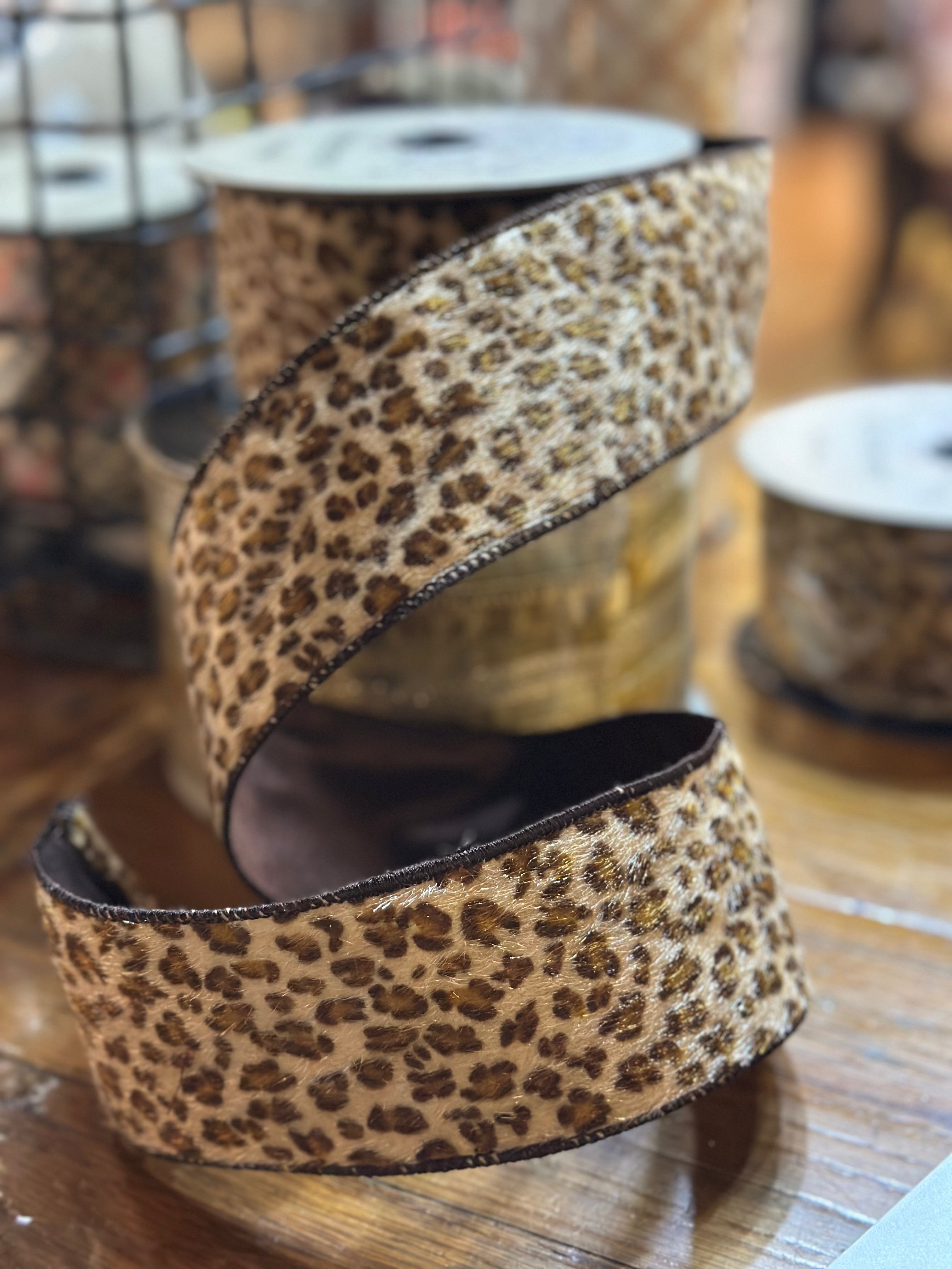 2.5” cheetah print ribbon