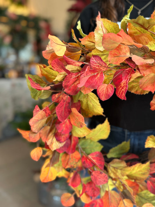 23" CRIMSON LEAVES MAPLE WREATH, YELLOW/GOLD