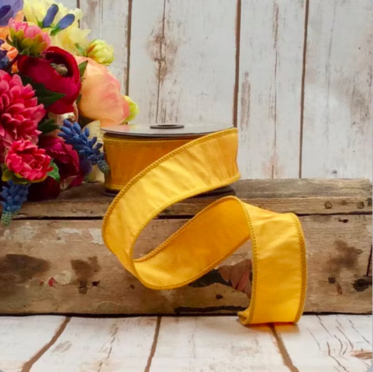 1.5" x 10yds taffeta, golden yellow