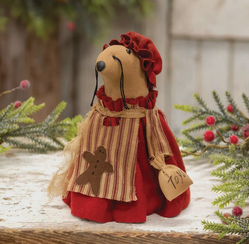 Mrs Mouse Claus with a Gingerbread Apron