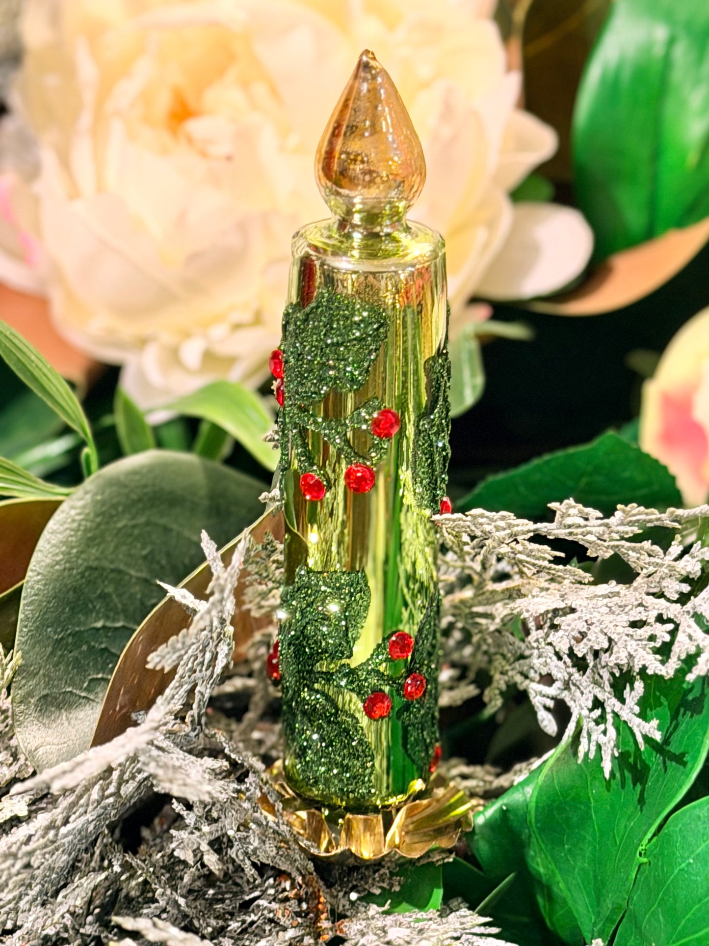 5.5" RETRO GLASS CANDLE CLIP ORNAMENT