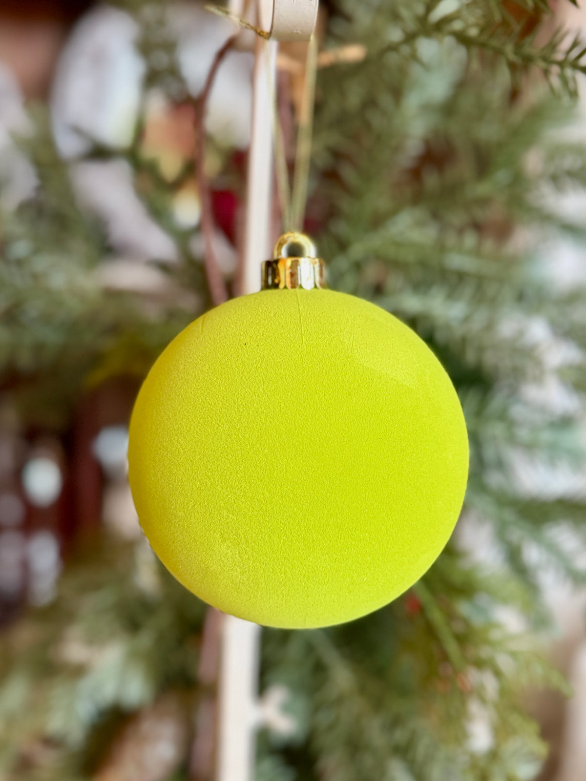 4.5" VP FLOCKED BALL ORNAMENT