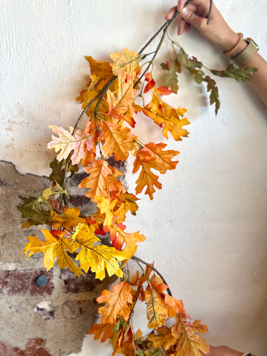48" HARVEST BOUNTY OAK LEAF GARLAND