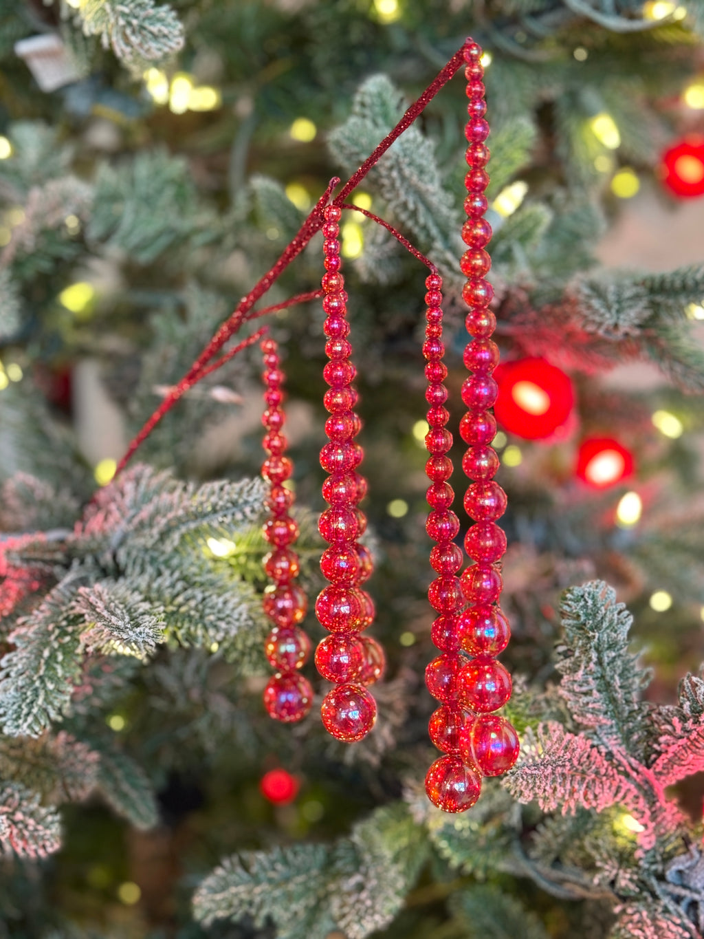 FUCHSIA-HANGING IRIDESCENT BEAD SPRAY, 30”