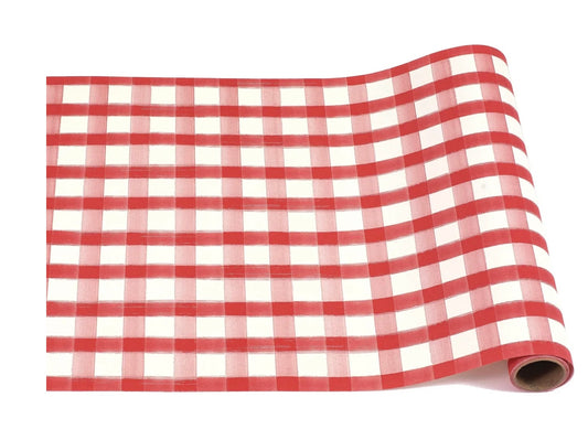 Hester & Cook “Red Painted Check" Table Runner