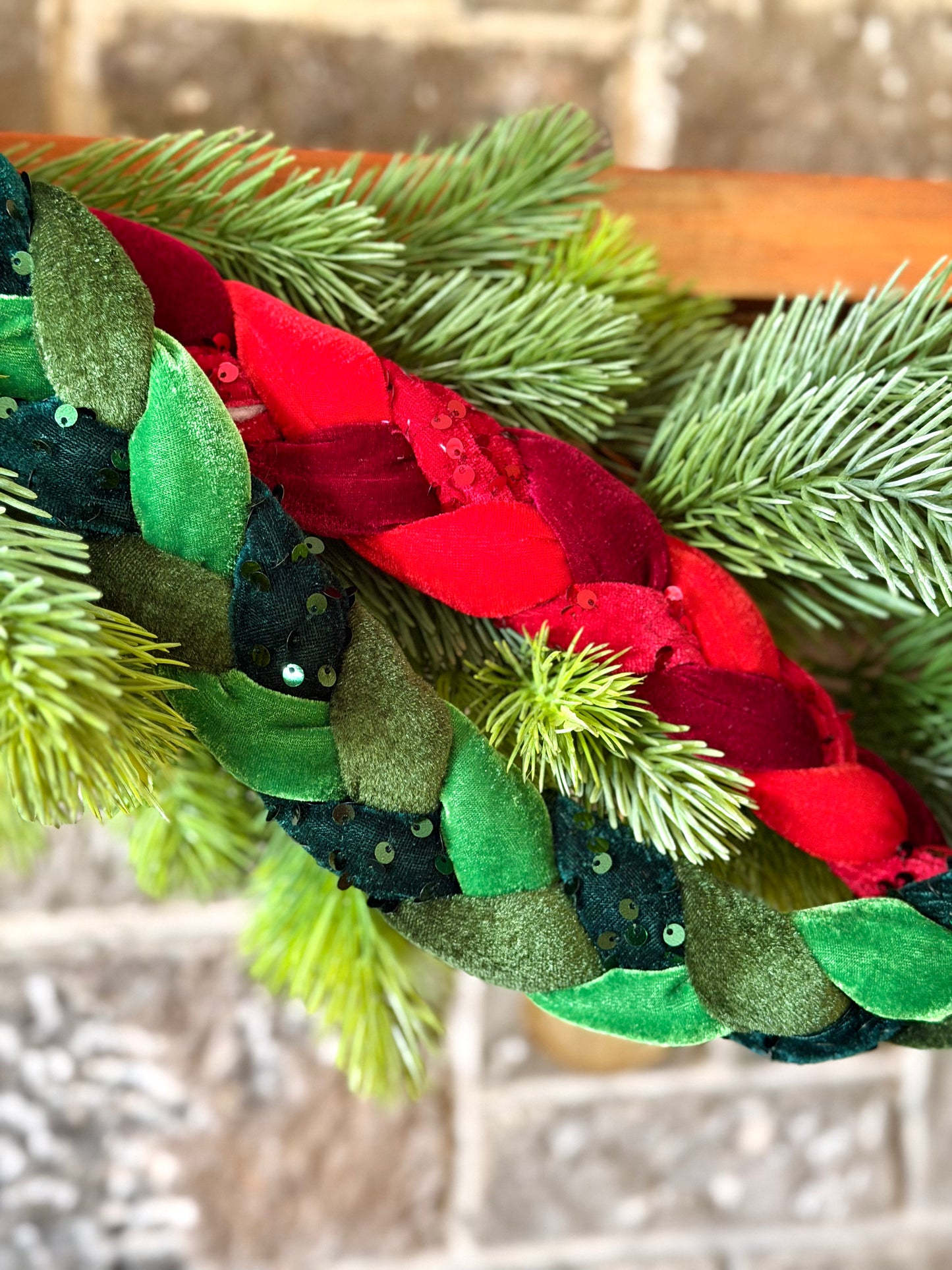60" VELVET/SEQUIN BRAIDED ROPING