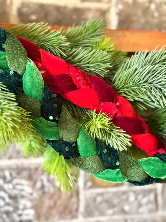 60" VELVET/SEQUIN BRAIDED ROPING