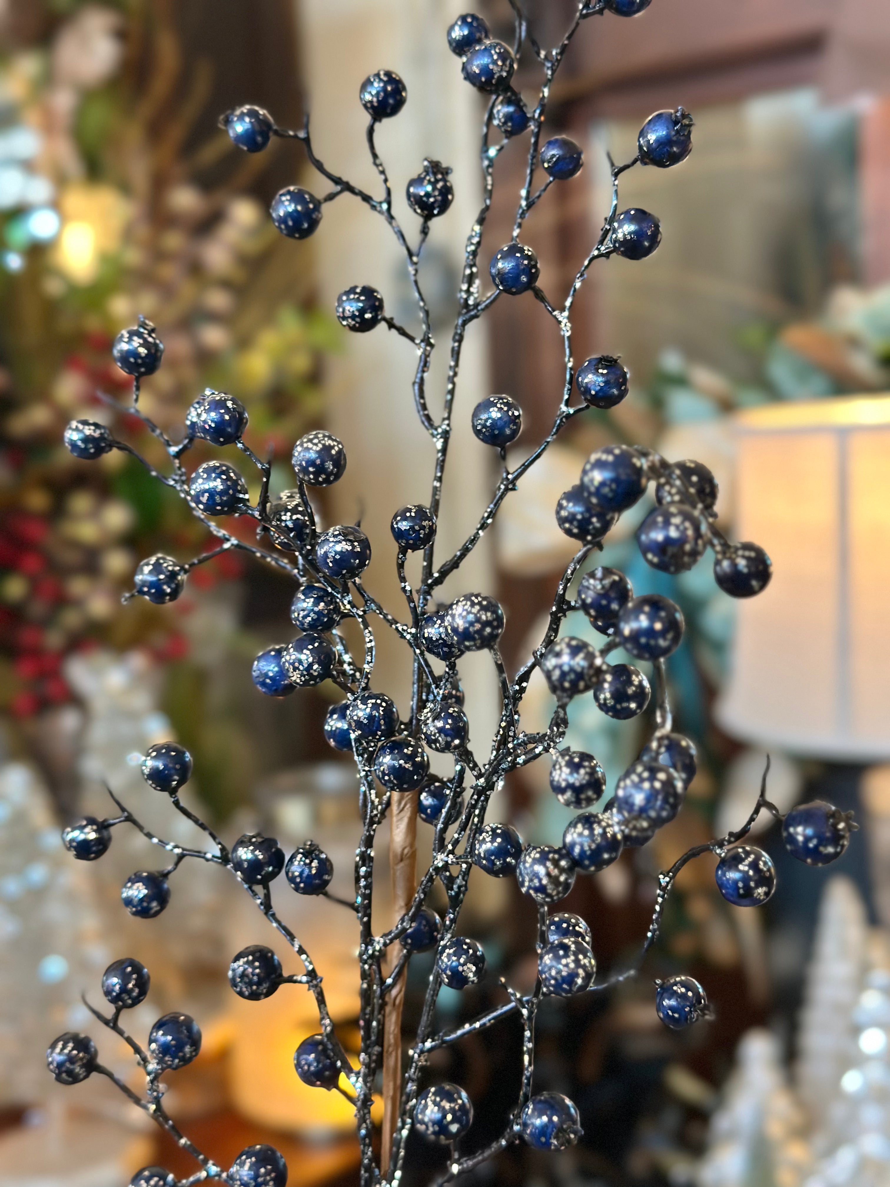 26” Mini Glitter Blueberry Spray