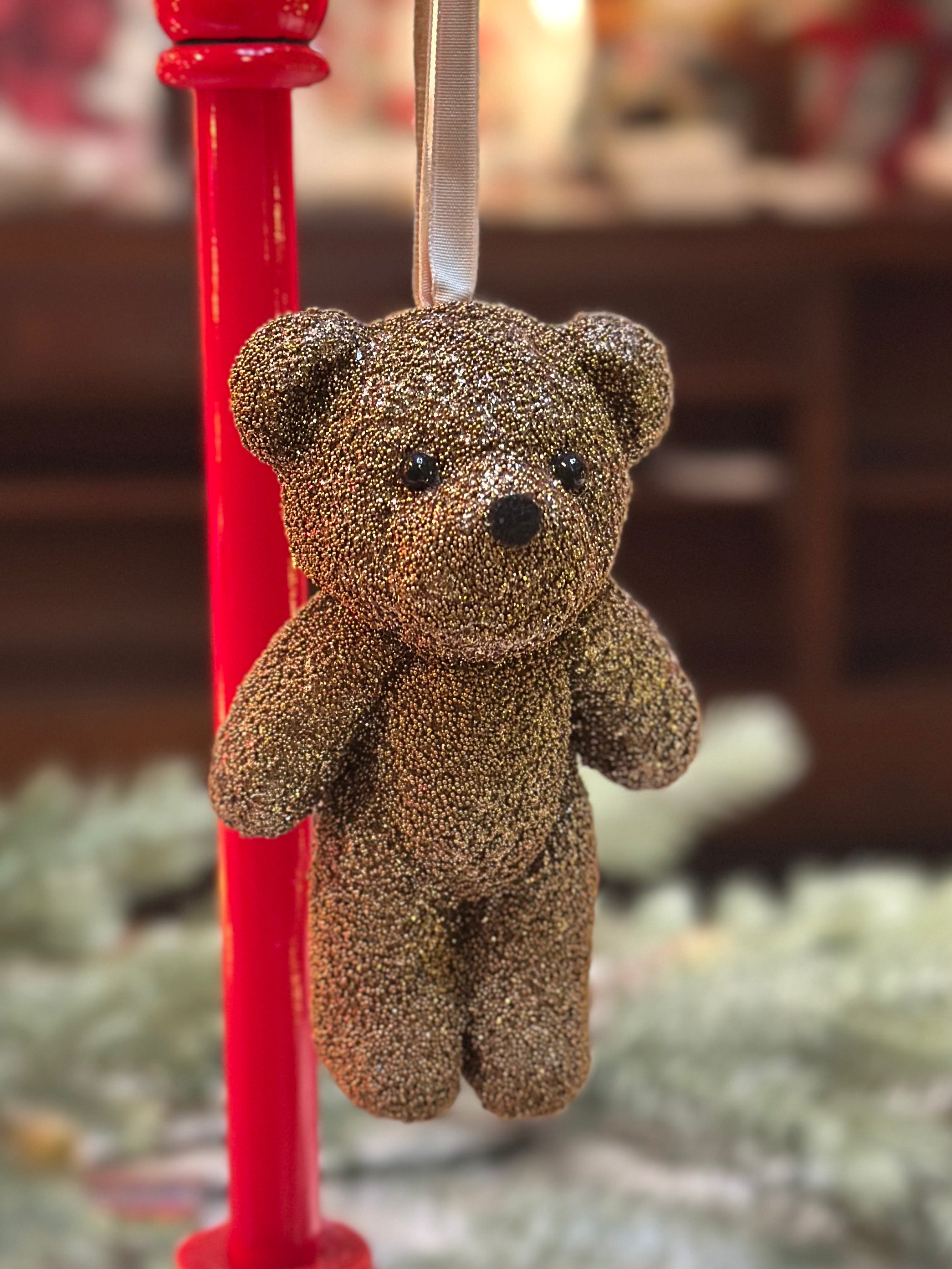 4" Glitter Bear Copper Ornament