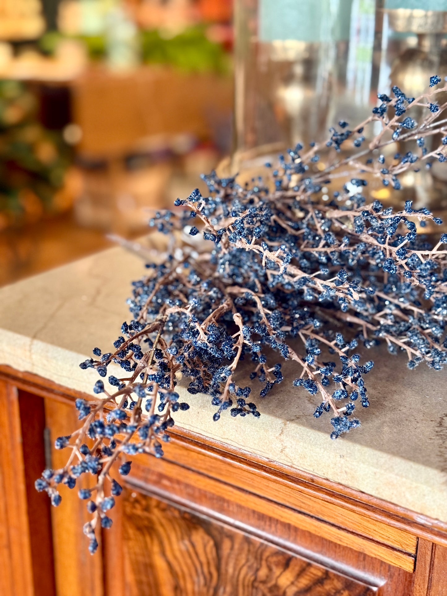 18" WP GLITTER MINI BERRY BUSH
