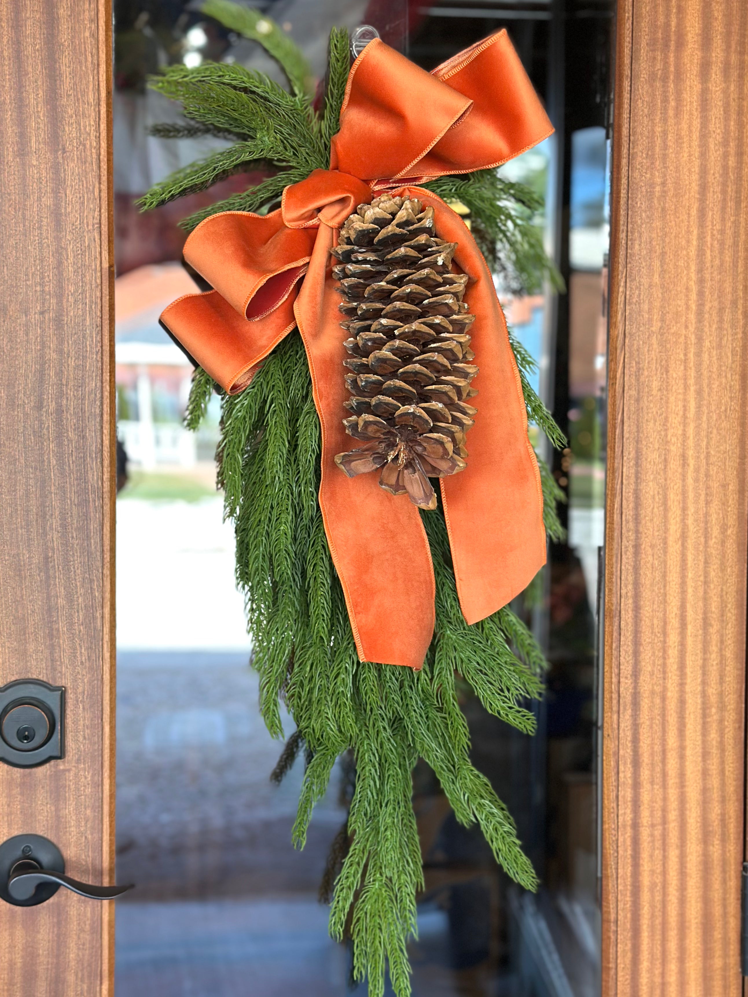Forest Norfolk Pine with Floppy Velvet Bow (COLOR OPTIONS)