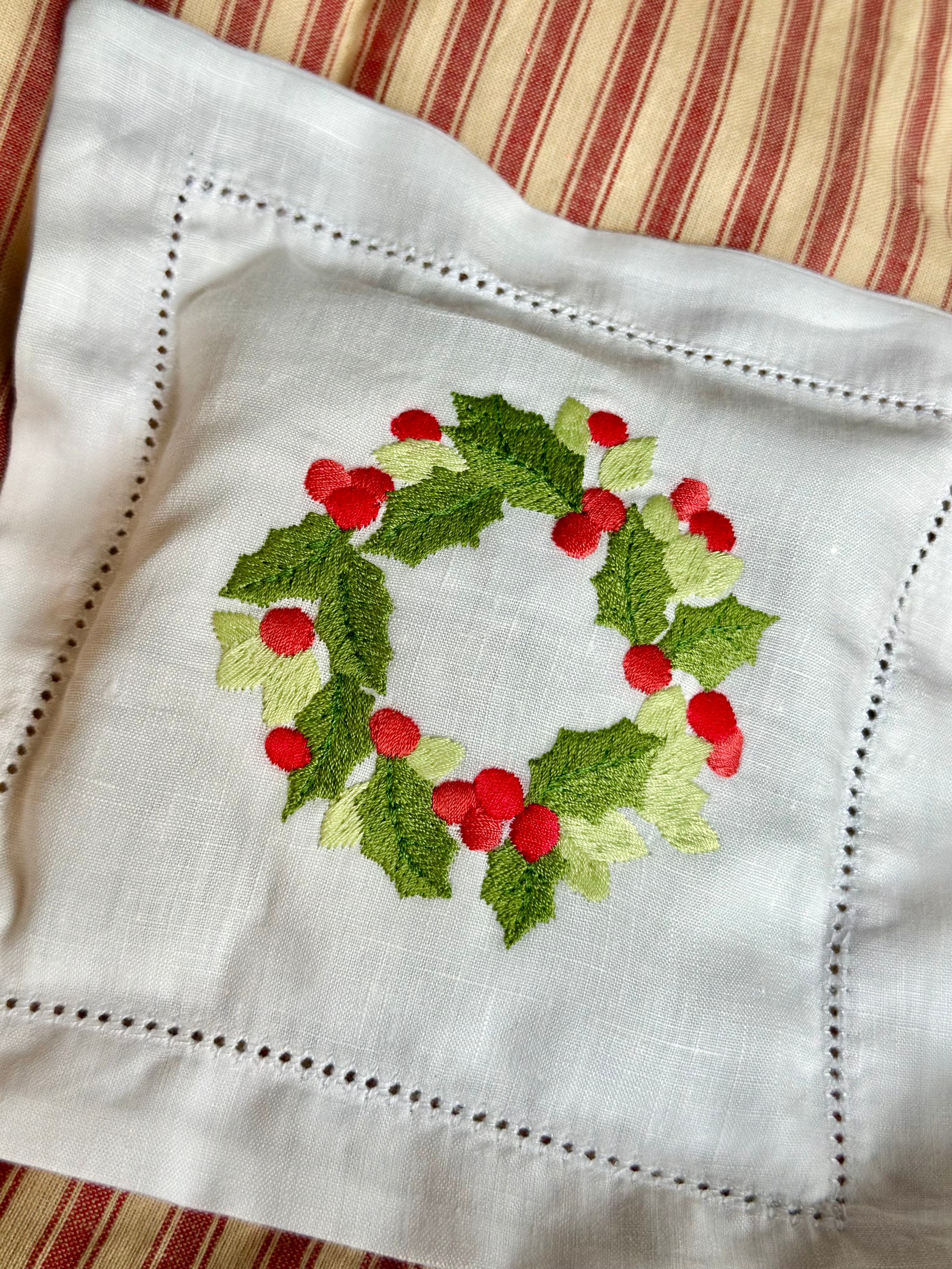 Lavender Christmas Wreath Pouch