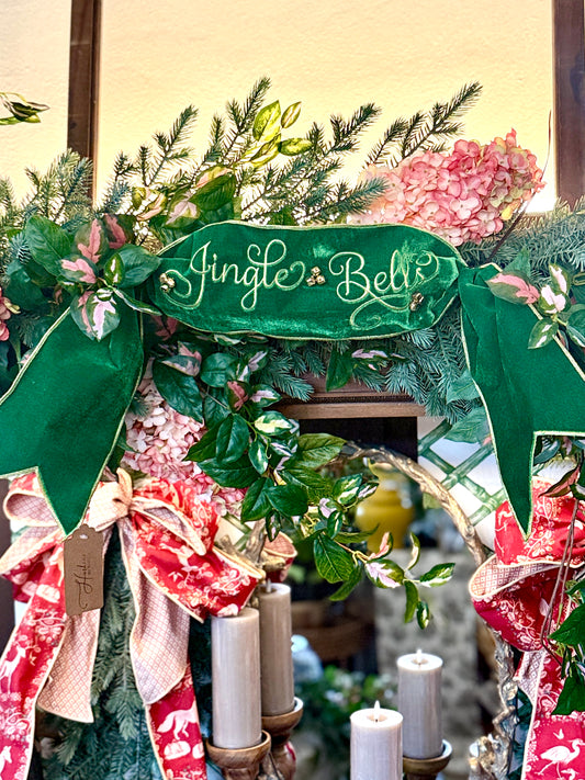 6"X44" "JINGLE BELLS" VELVET BANNER