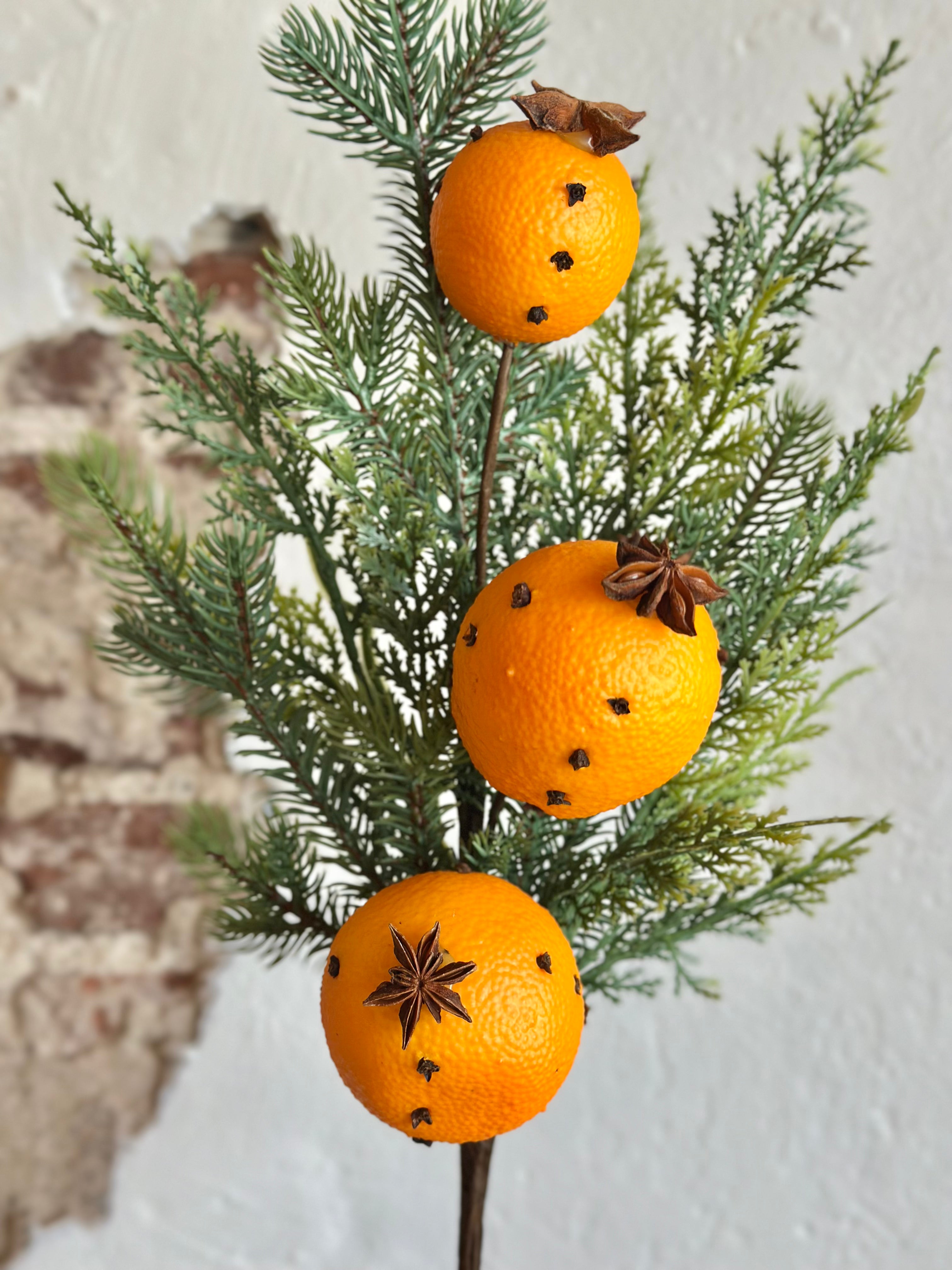 18” Evergreen w/Orange Clove Pick
