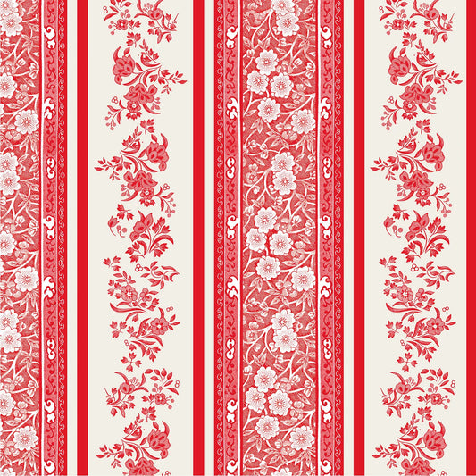 Hester & Cook “Red Burleigh Stripe” Cocktail Napkin