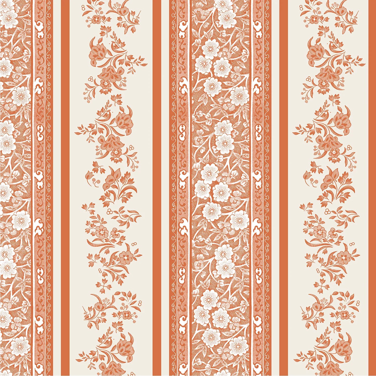 Hester & Cook “Pumpkin Burleigh Stripe” Cocktail Napkin