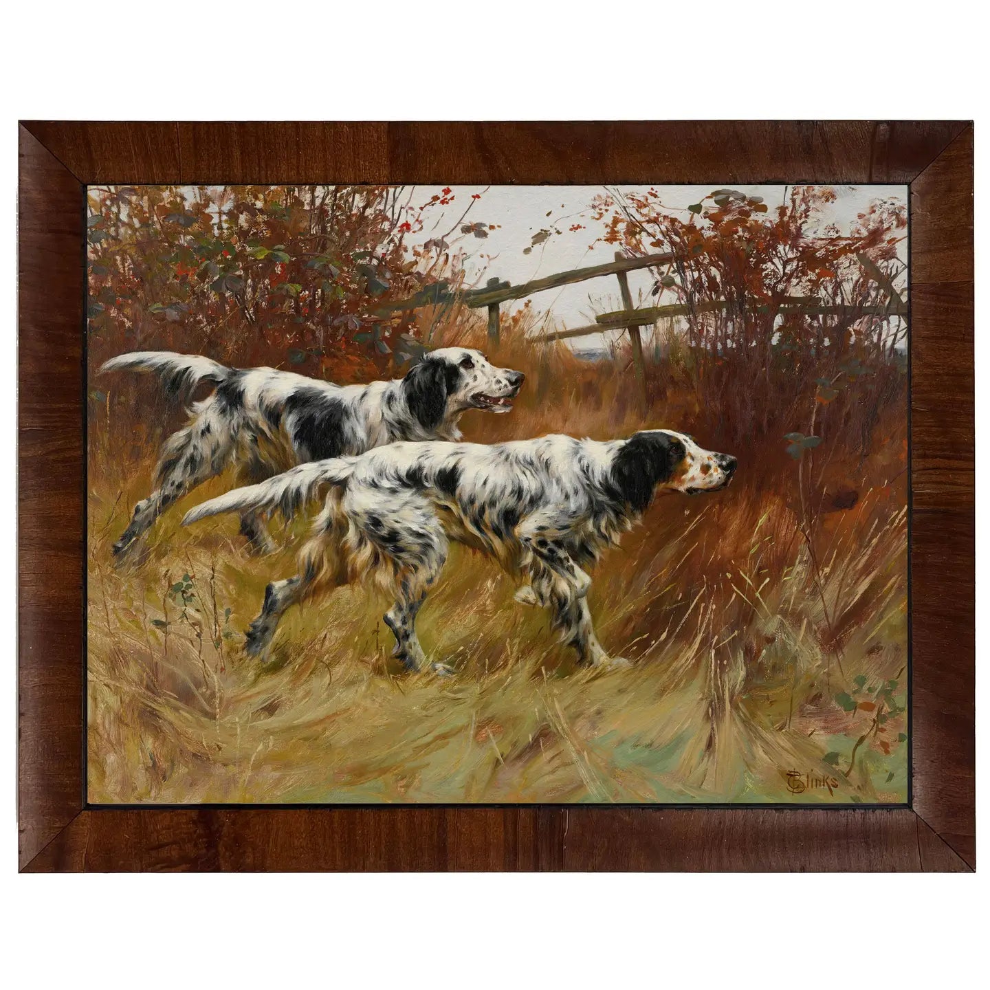 Pointing Dogs in the Field - Oil Painting Reproduction