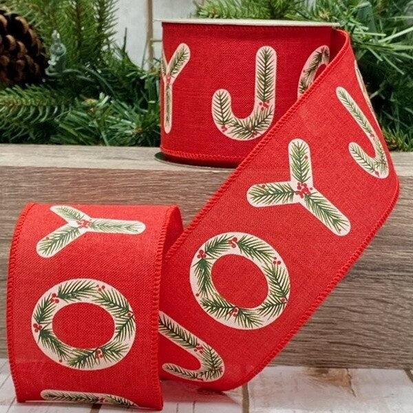 Linen Pine Berry JOY, Red