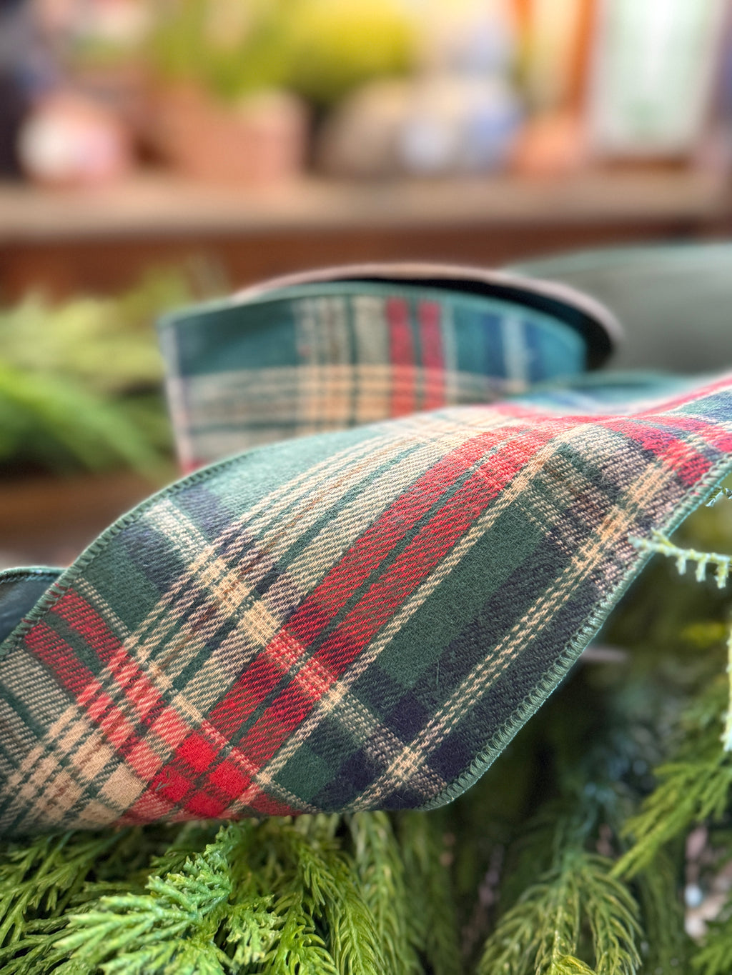 4” Faux Wool Shelton Plaid Ribbon