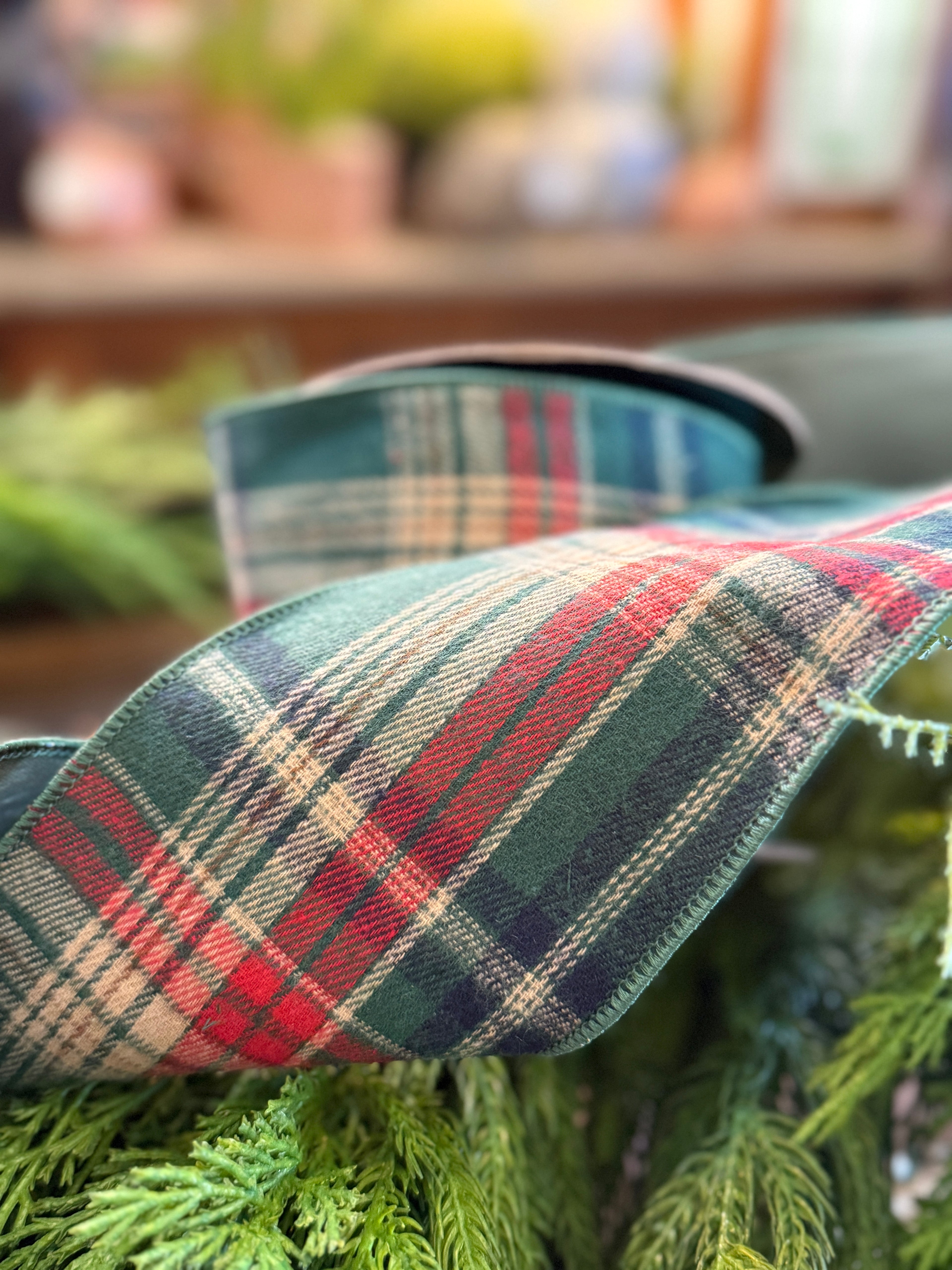 4” Faux Wool Shelton Plaid Ribbon