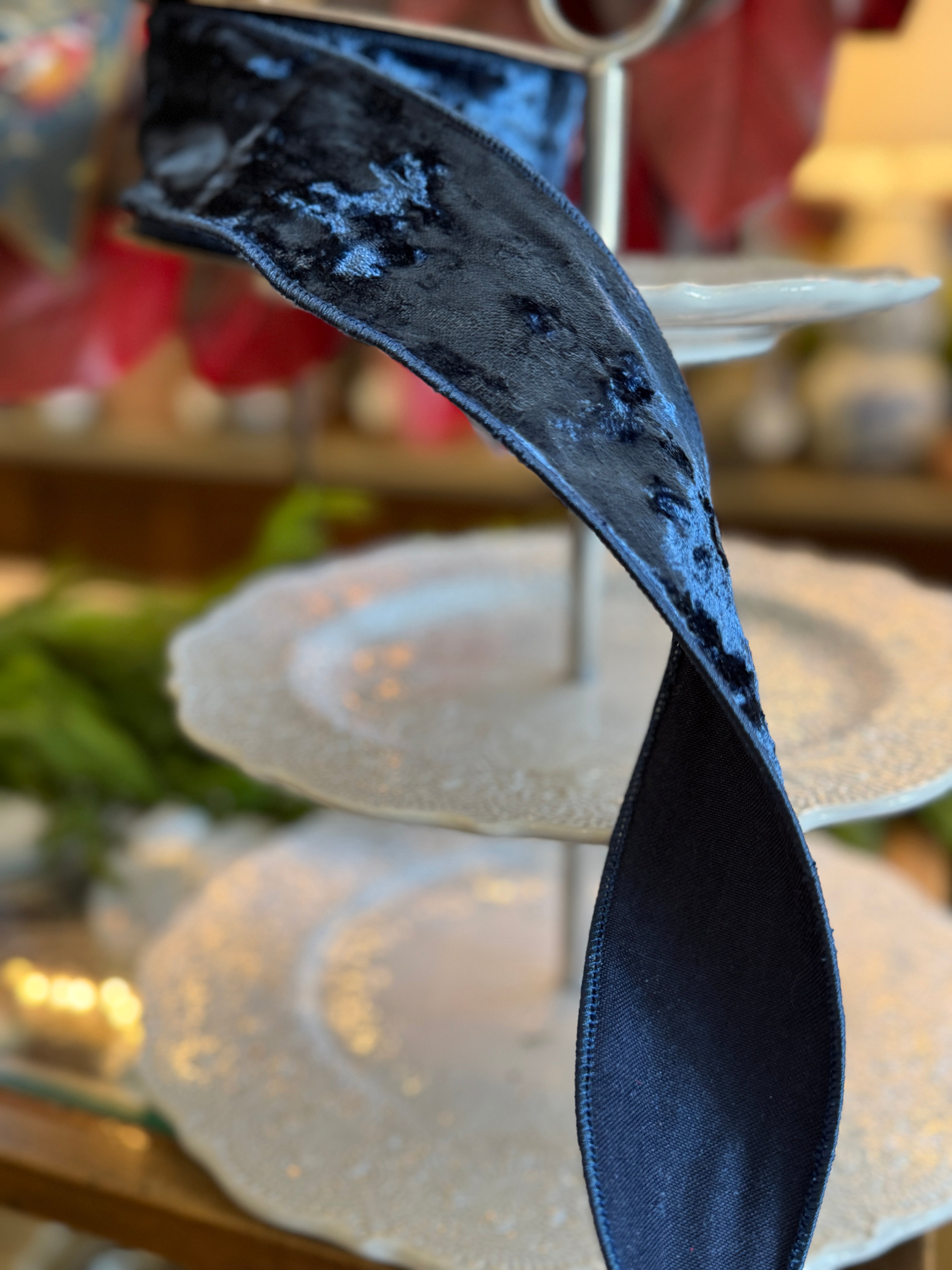 2.5” Crushed Velvet, Navy