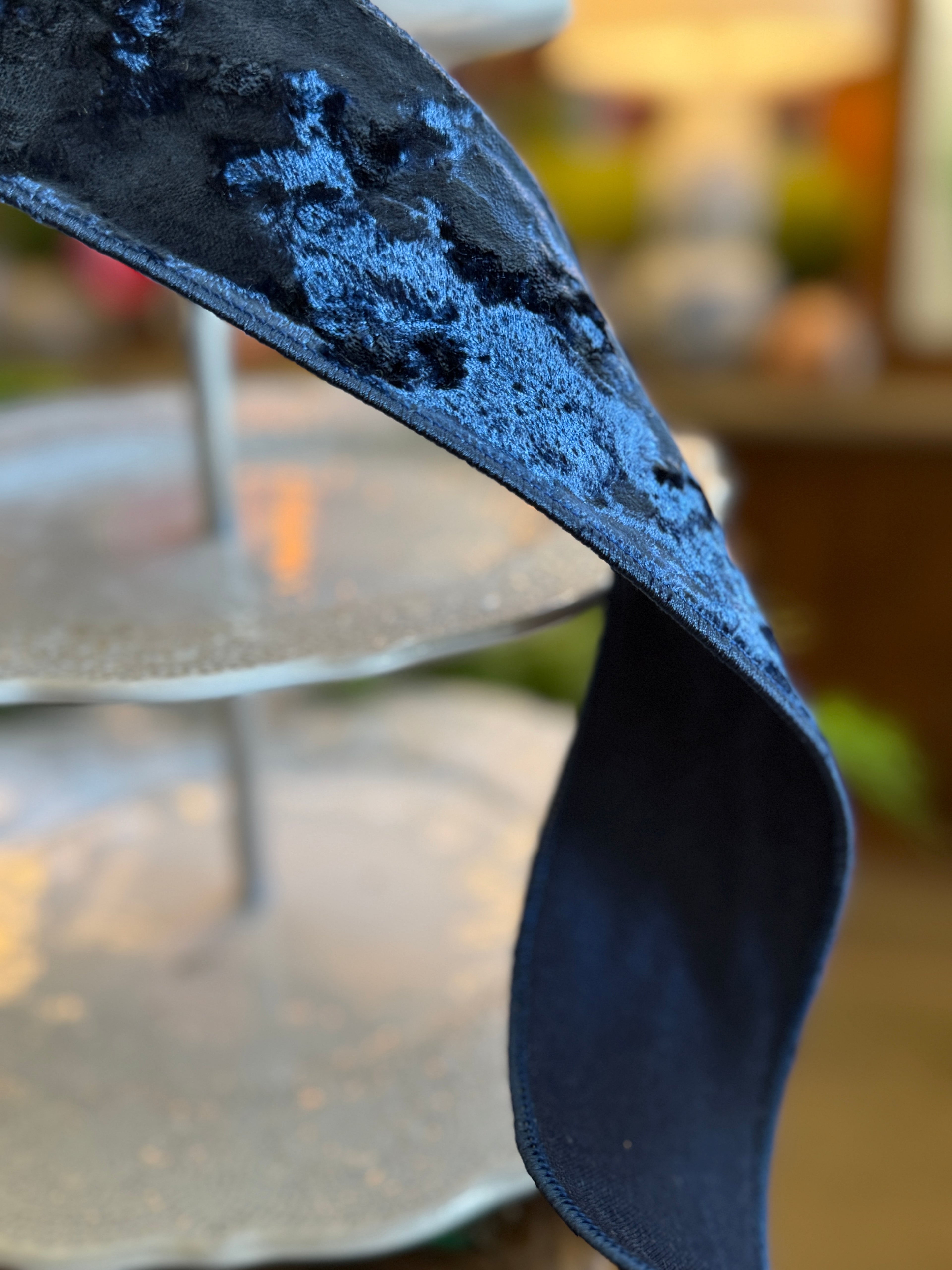 2.5” Crushed Velvet, Navy