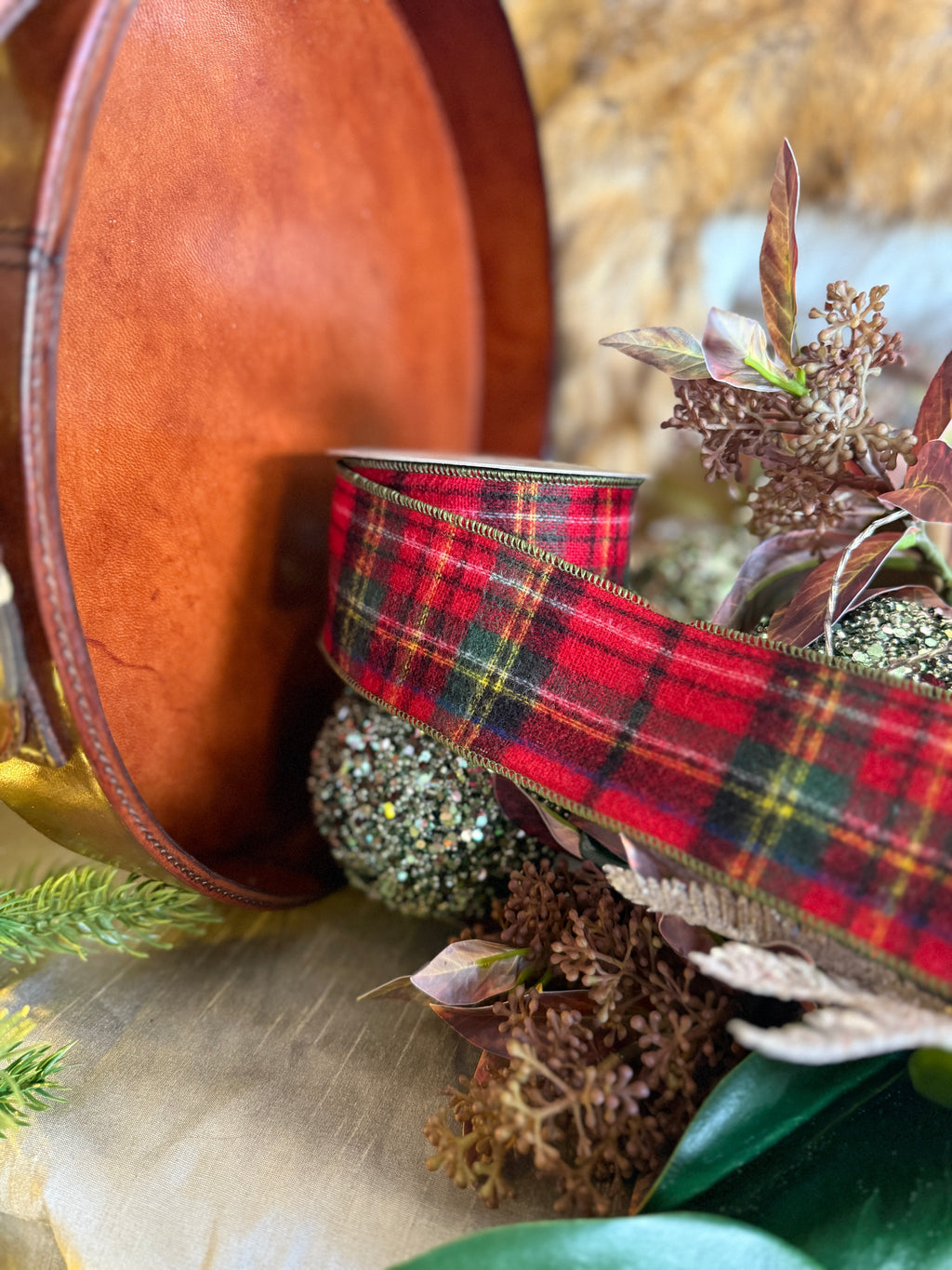 2.5” Faux Wood Cheyenne Plaid, Red Green Black