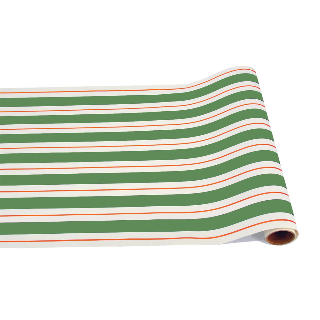 Hester & Cook “Green & Red Awning Stripe” Table Runner
