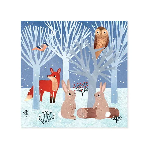 Forest Snowman Pop-up Greeting Card with Lights & Envelope