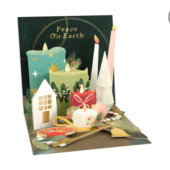 Candles Pop-up Greeting Card with Lights & Envelope