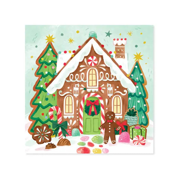 Gingerbread Pop-up Greeting Card with Lights & Envelope