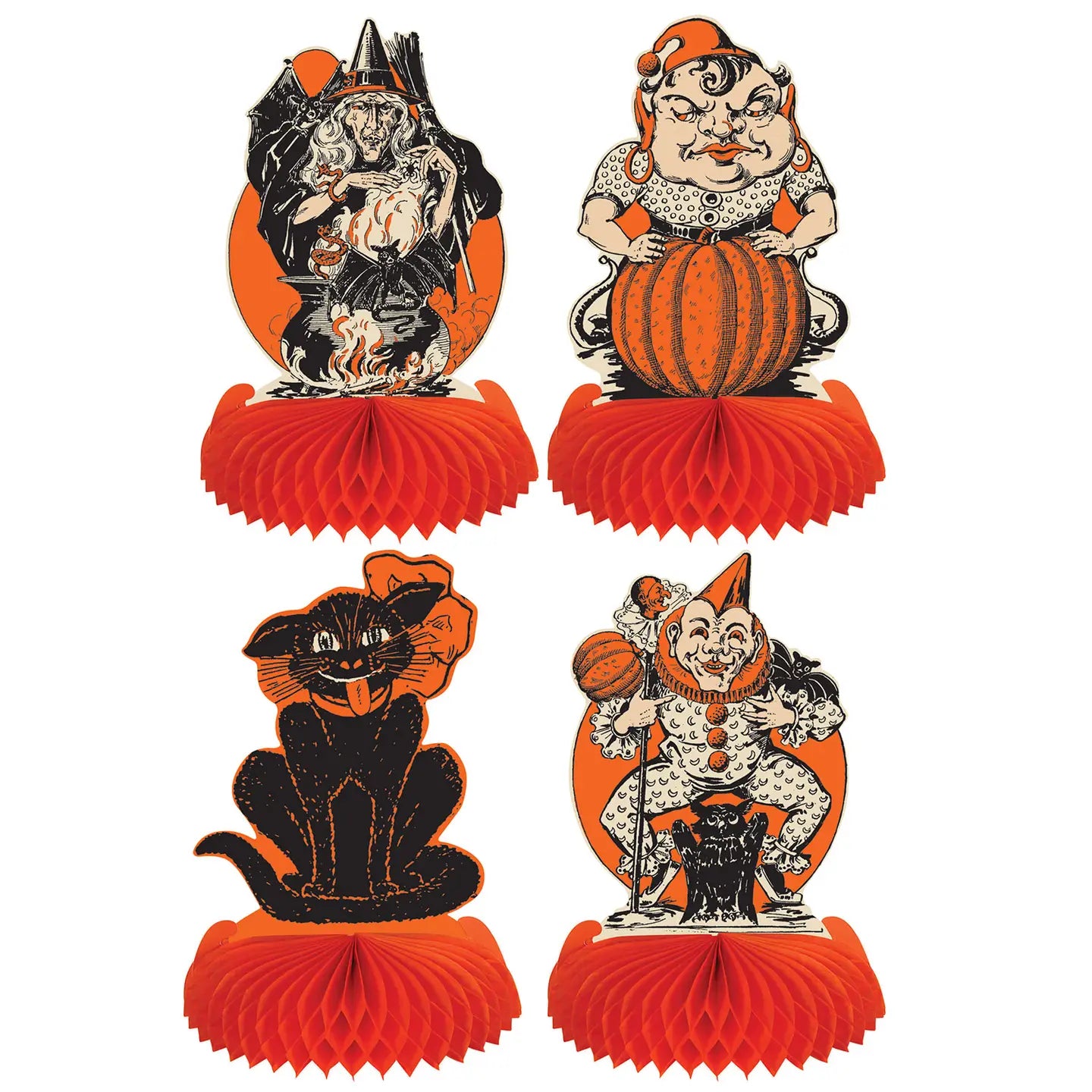 Vintage Halloween 9" Centerpieces, Pack of 4