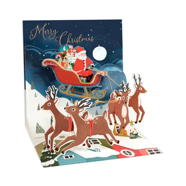 Santa’s Sleigh Pop-up Greeting Card with Envelope