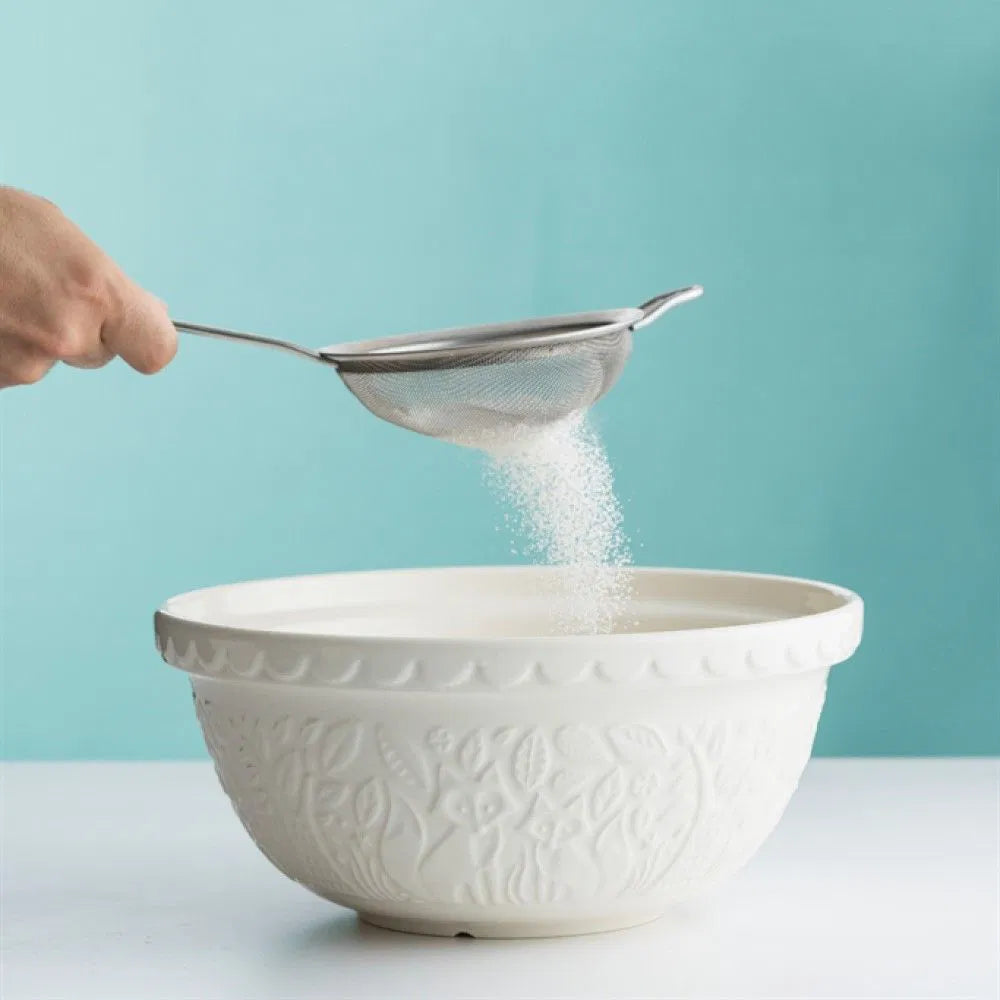 Mason Cash In the Forest S12 (4.25 Qt) Embossed Mixing Bowl | Fox (Cream)