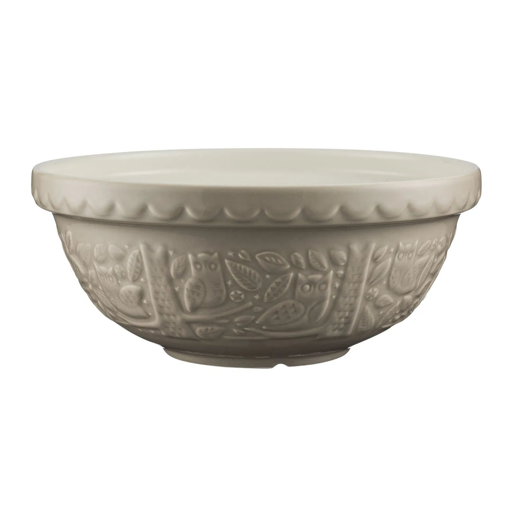 Mason Cash In the Forest S18 (2.85 Qt) Embossed Mixing Bowl | Owl (Stone)