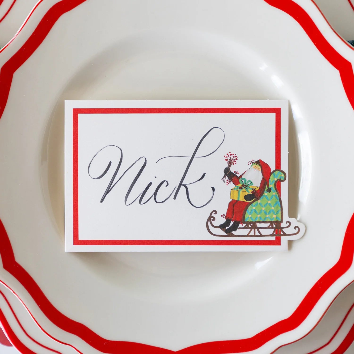 Hester & Cook “Old St. Nick Sleigh” Place Card
