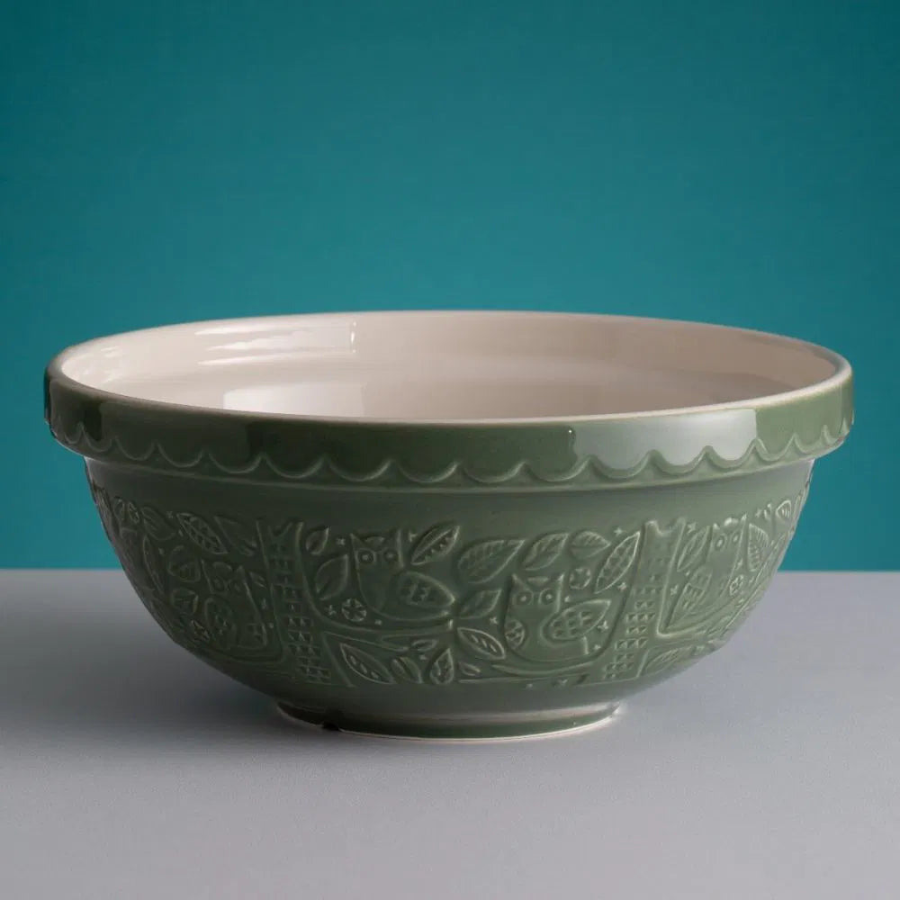 Mason Cash In the Forest S18 (2.85 Qt) Embossed Mixing Bowl | Owl (Green)