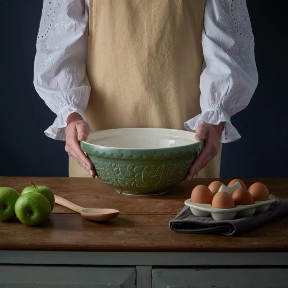 Mason Cash In the Forest S18 (2.85 Qt) Embossed Mixing Bowl | Owl (Green)