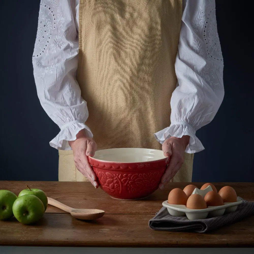 Mason Cash In the Forest S30 (1.25 Qt) Embossed Mixing Bowl | Hedgehog (Red)