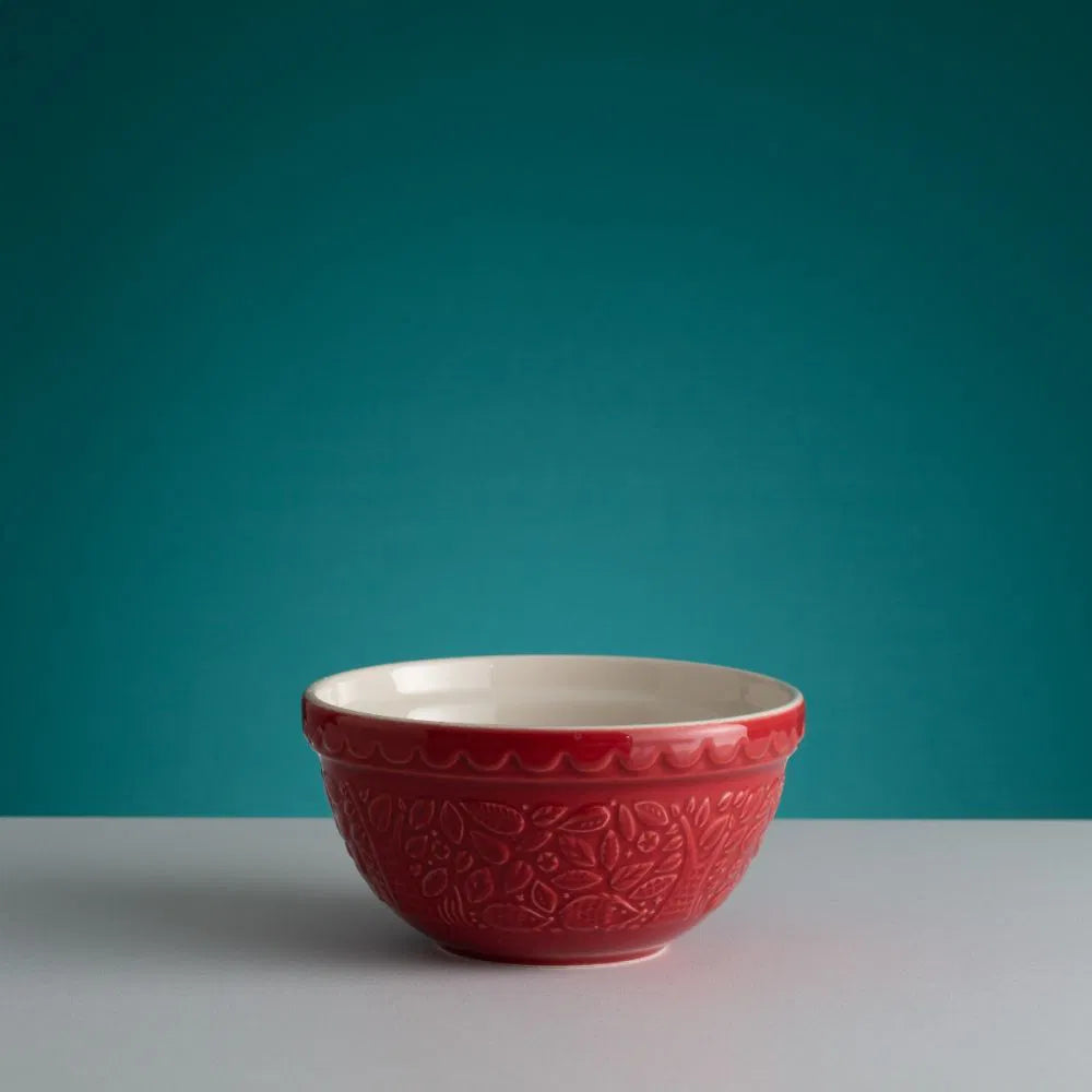 Mason Cash In the Forest S30 (1.25 Qt) Embossed Mixing Bowl | Hedgehog (Red)