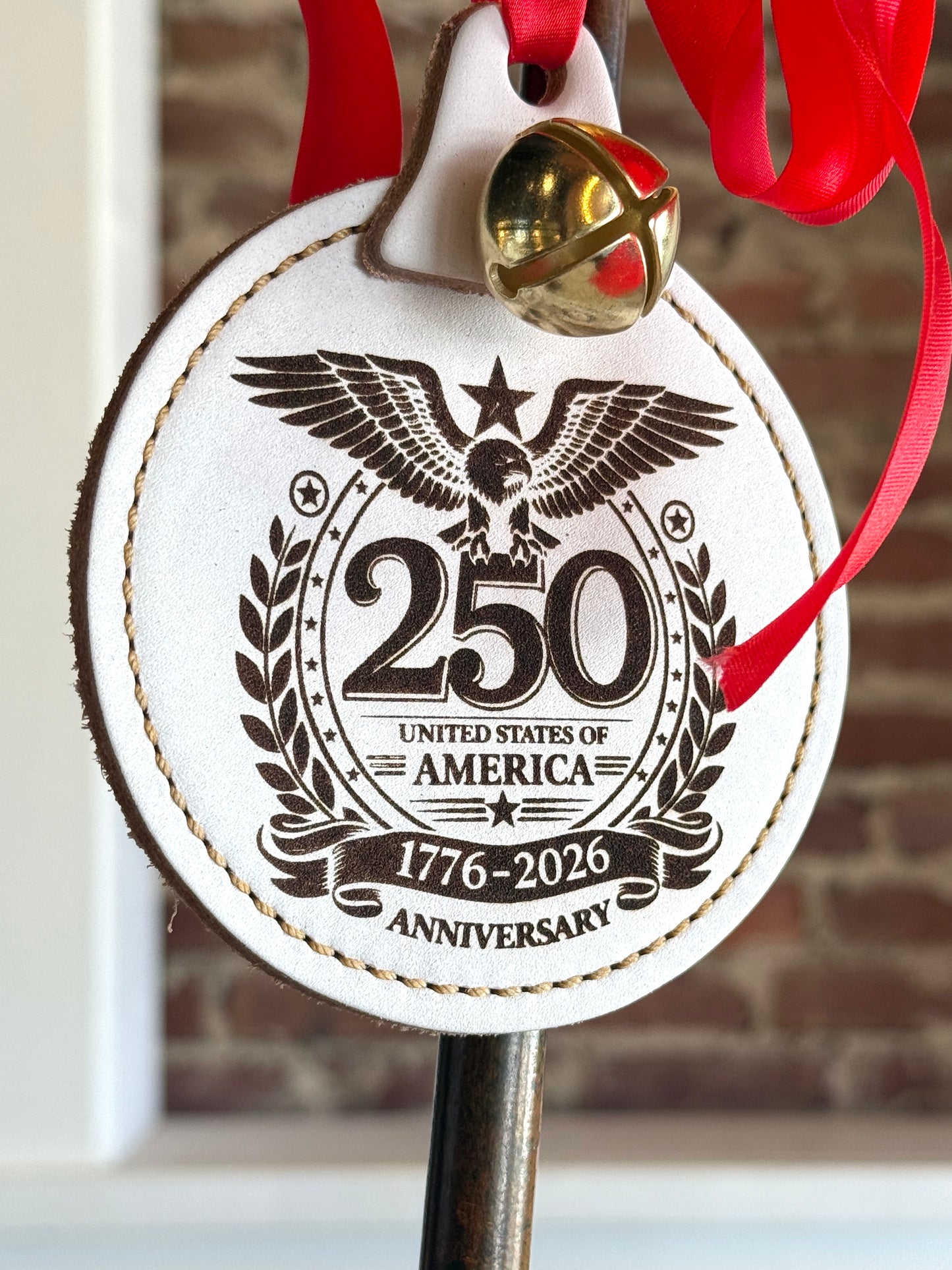 "250 USA Anniversary" Leather Plate with Bell